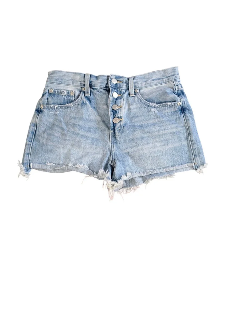 Pistola Light Blue Distressed Denim Cutoff Shorts Denim Size 27